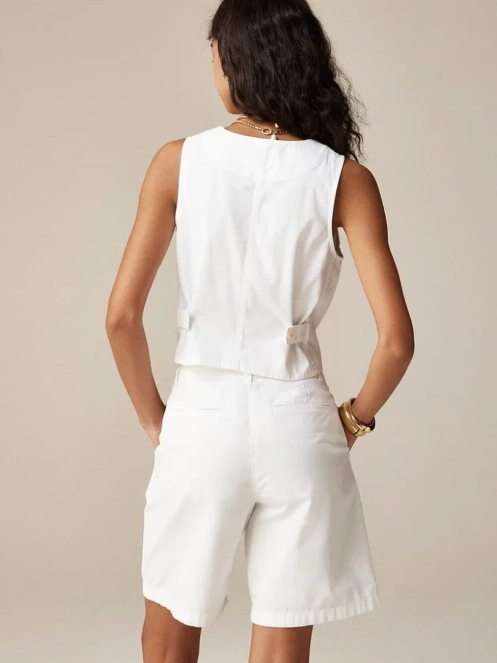 J. Crew Patch-Pocket Chino Vest White 4 #A3082 - Picture 6 of 11